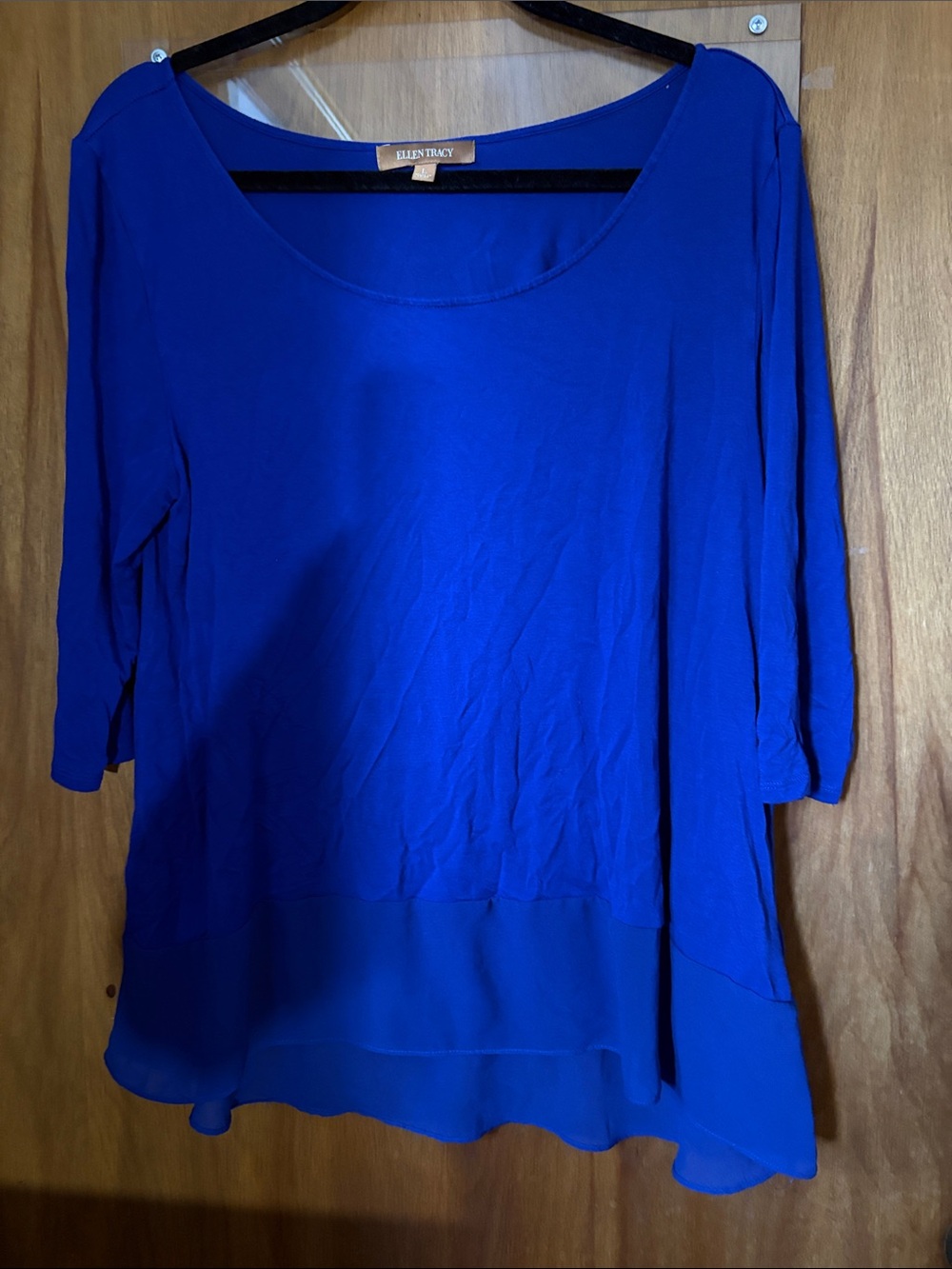 Ellen Tracy Cobalt Blue Scoop Neck Tunic
